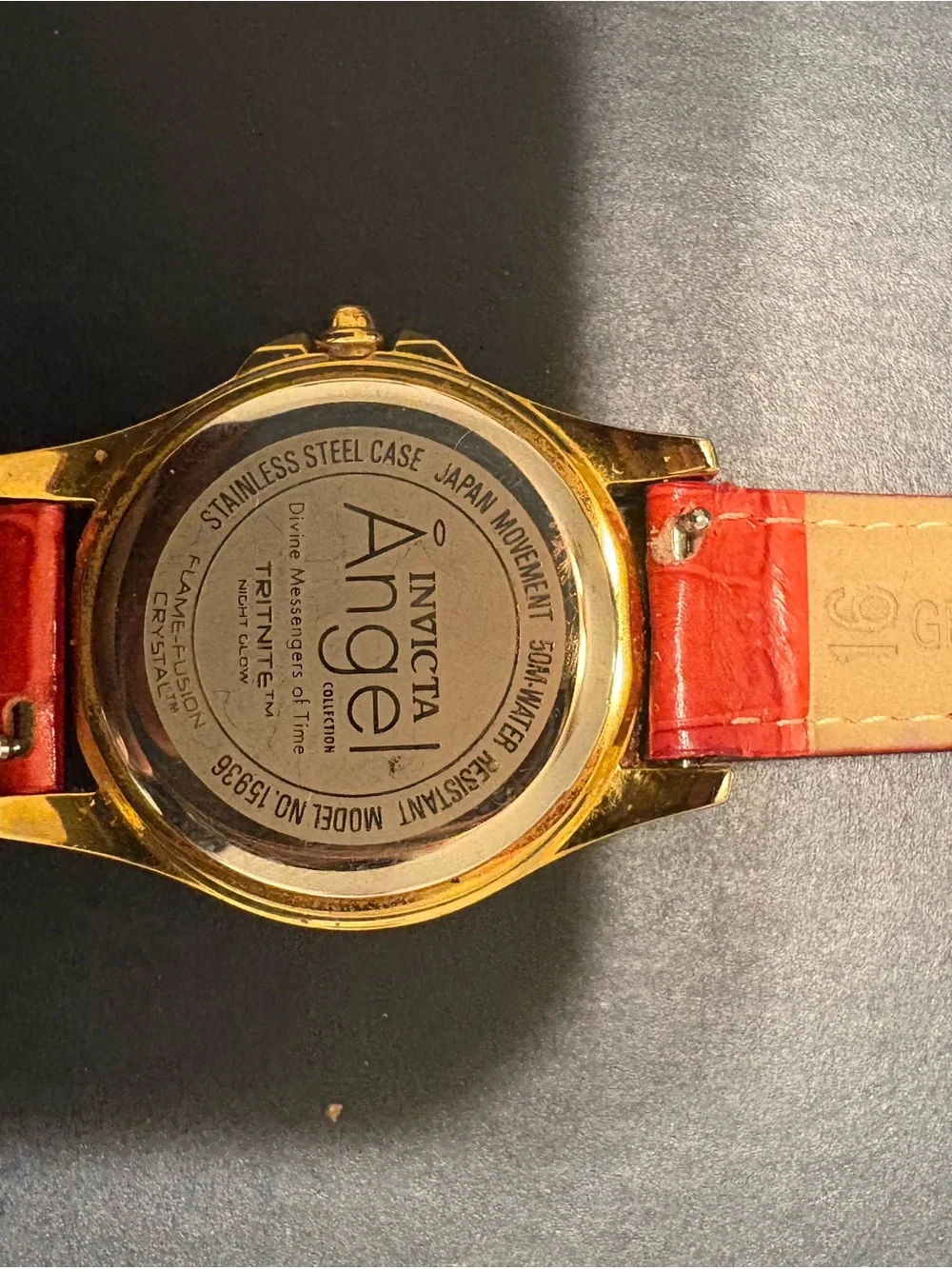Invicta Gold Women's Case Watch with Red Leather Strap